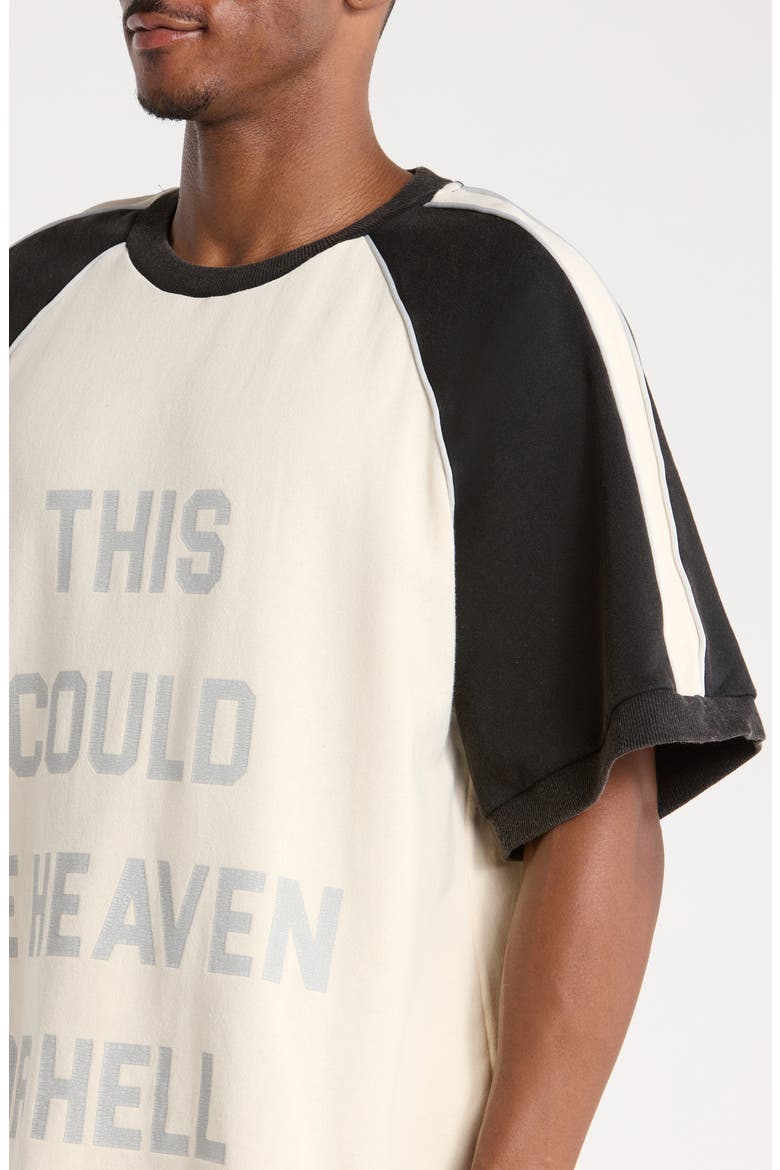 Heaven or Hell Raglan T-Shirt, Alternate, color, CREAM/ VINTAGE BLACK