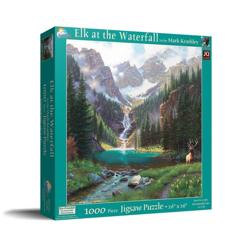 Elk at the Waterfall 1000 piece Jigsaw Puzzle for Adults