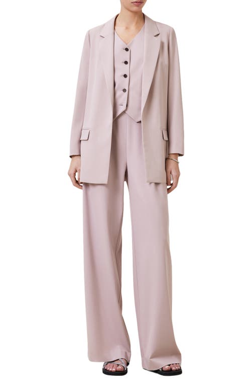 Allsaints Womens Aleida V-neck Sleeveless Stretch-woven Waistcoat Mauve Chalk Pi