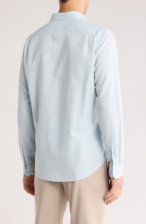 Vince Classic Fit Linen Blend Button-up Shirt In Pale Blue