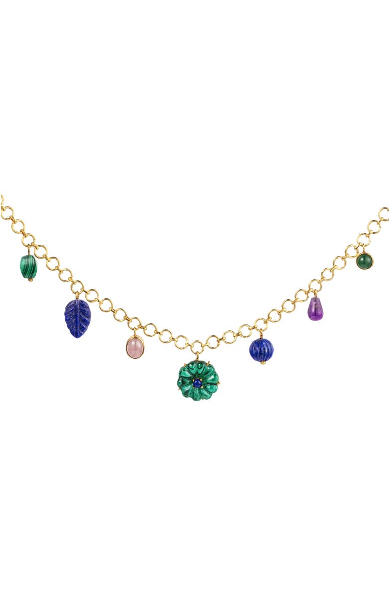 Turquoise Mountain Esme Charm Necklace, Main, color, Gold