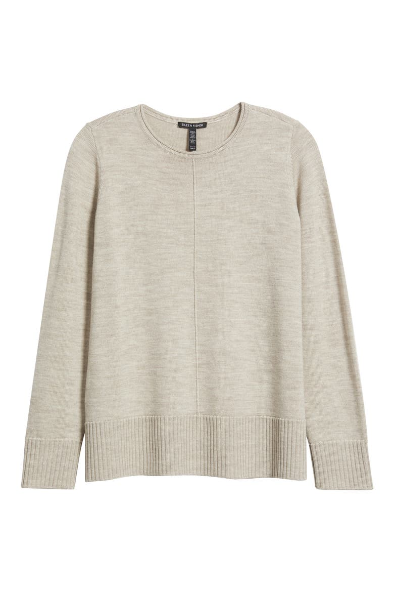 Crewneck Wool Sweater, Alternate, color, MAPLE OAT
