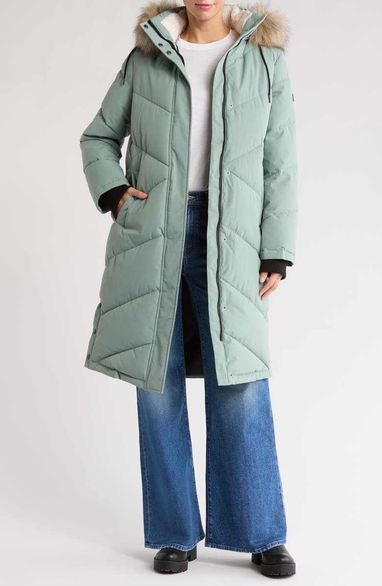 Roxy Ellie Waterproof 600 Fill Power WarmFlight<sup>®</sup> Insulated Coat, Main, color, Lily Pad