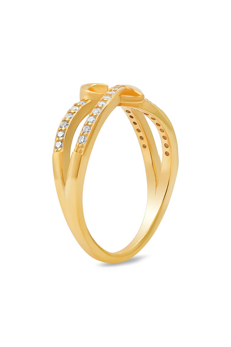 Sterling Silver Heart Cubic Zirconia Ring, Alternate, color, GOLD