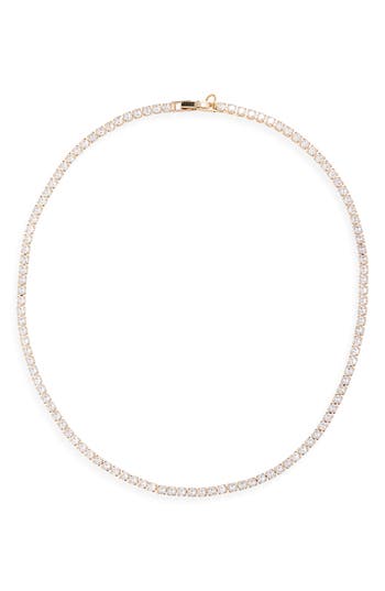 Nordstrom Rack Cubic Zirconia Tennis Necklace In Gold