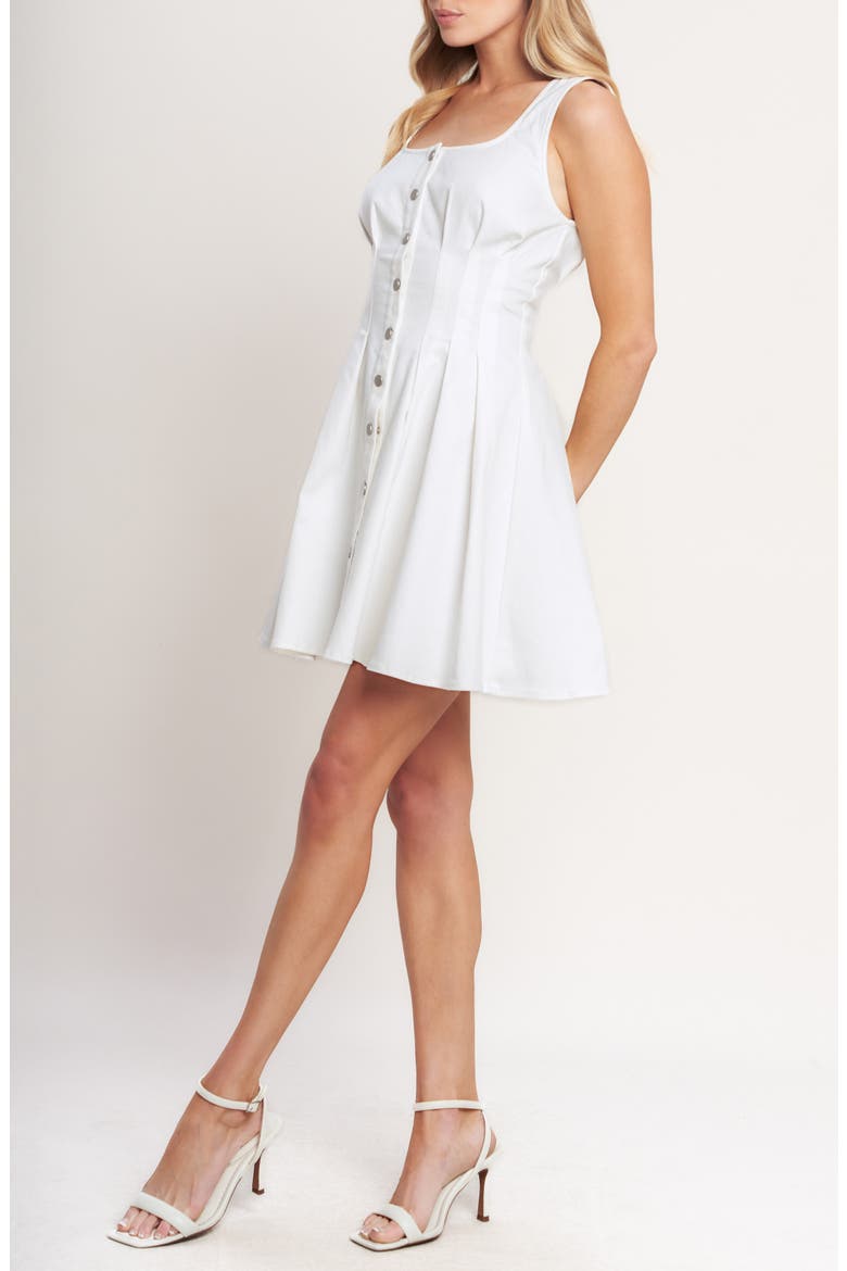 Denim Minidress, Alternate, color, WHITE DENIM