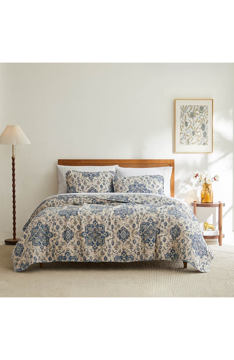 SOUTHSHORE FINE LINENS Persia Quilt & Sham Set, Alternate, color, Indigo