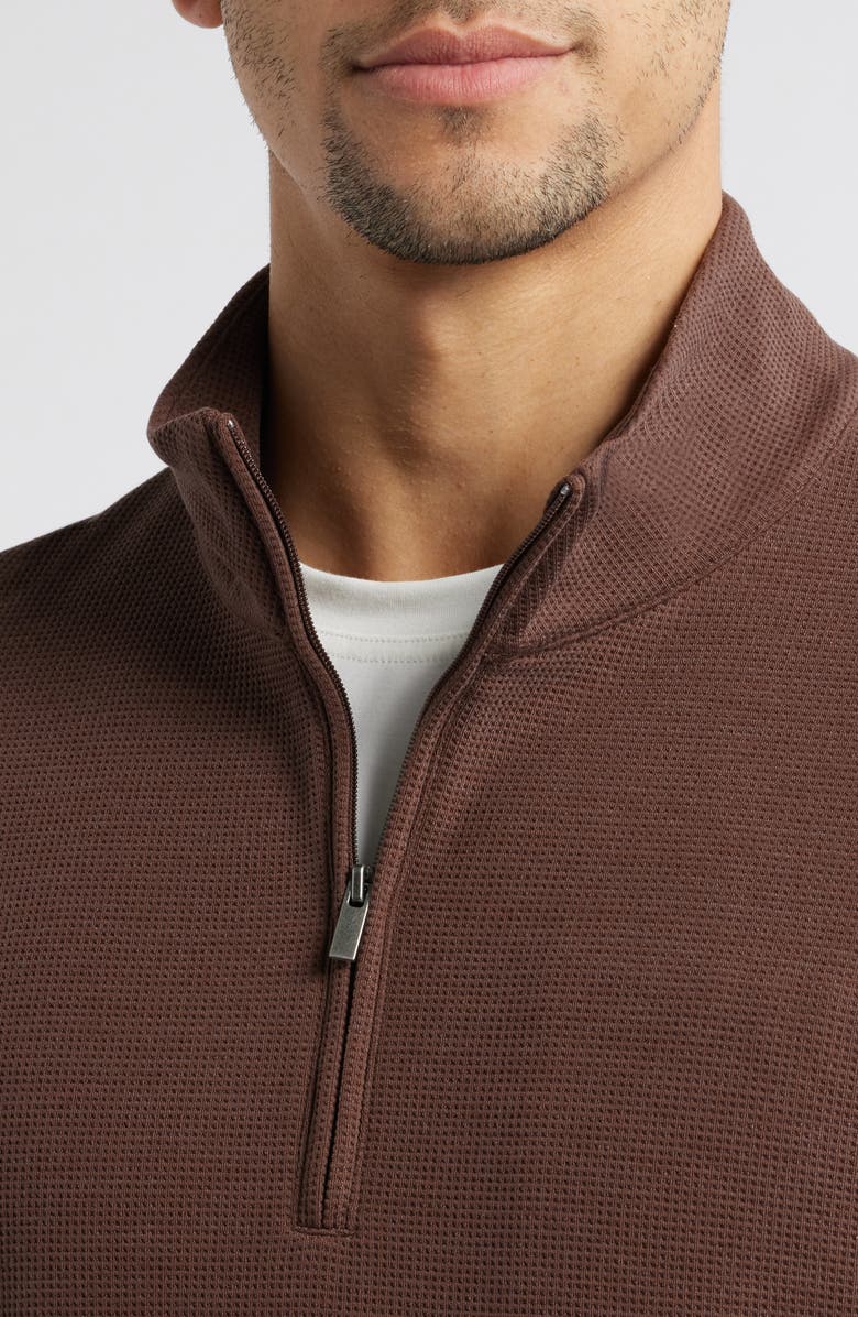 Free Fly Waffle Quarter Zip Pullover, Alternate, color, Chestnut
