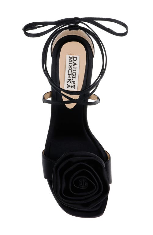 Shop Badgley Mischka Collection Janelle Ankle Wrap Sandal In Black Satin