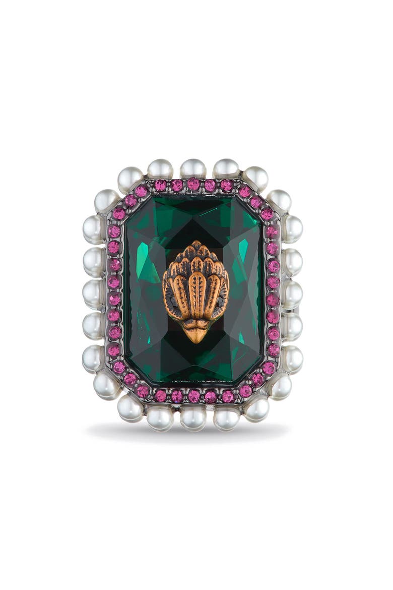 Eagle Stone Cocktail Ring, Alternate, color, GREEN