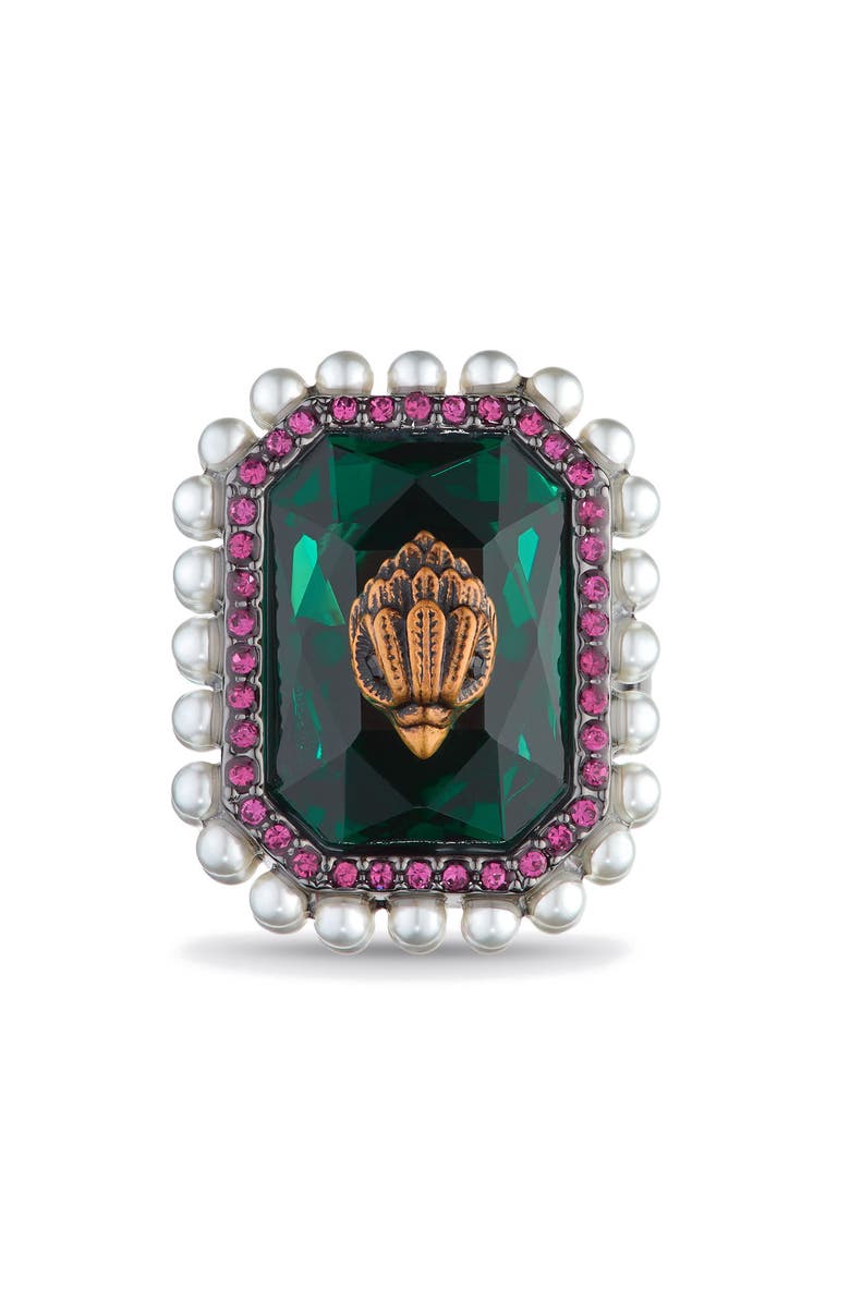Kurt Geiger London Eagle Stone Cocktail Ring, Alternate, color, Green