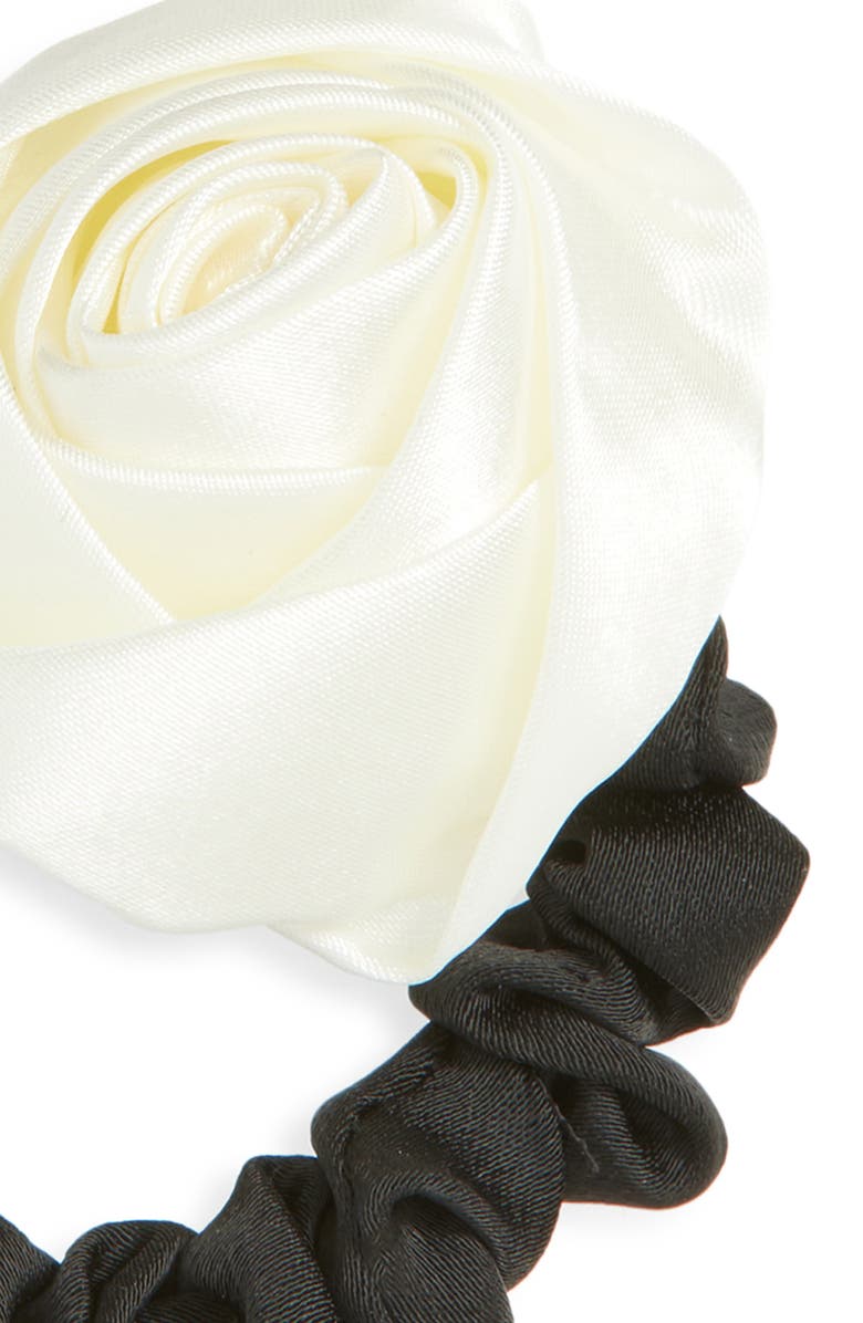 Tasha 2-Pack Rosette Hair Ties, Alternate, color, Ivory/ Black