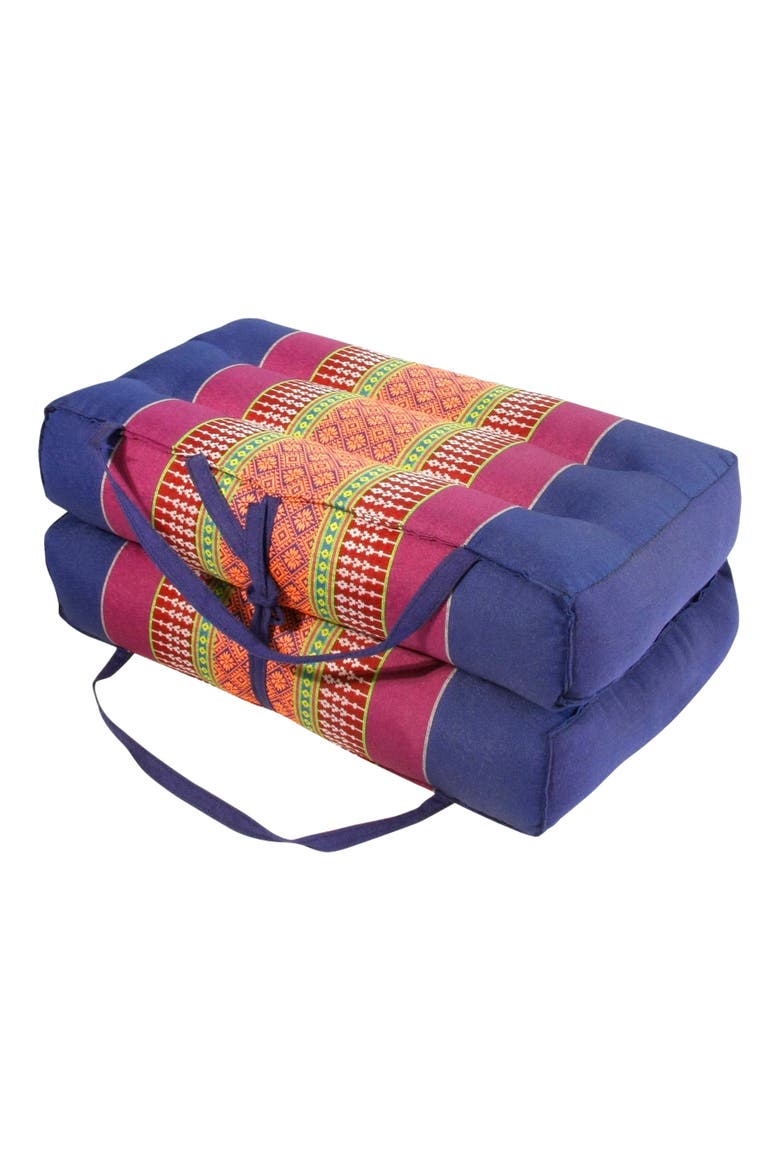 Zafuko Foldable Yoga & Meditation Cushion, Alternate, color, Burgundy/Orange