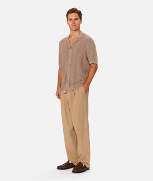 Industrie Australia The Washed Alessio Short Sleeve Shirt In Washed Brown
