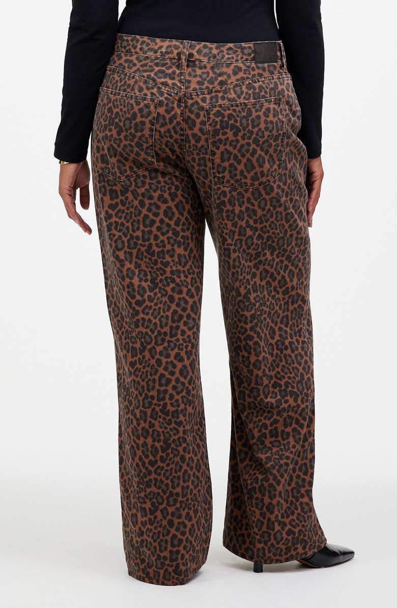 Madewell Leopard Print Low Slung Baggy Jeans, Alternate, color, Dark Coffee