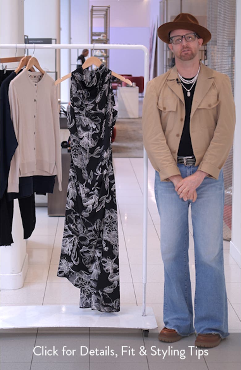 Floral Asymmetric Hem Maxi Dress, sales video thumbnail