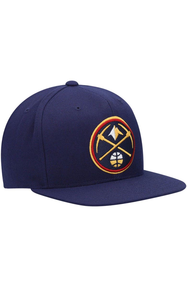 Mitchell & Ness Men's Mitchell & Ness Navy Denver Nuggets Team Ground Snapback Hat, Alternate, color, 