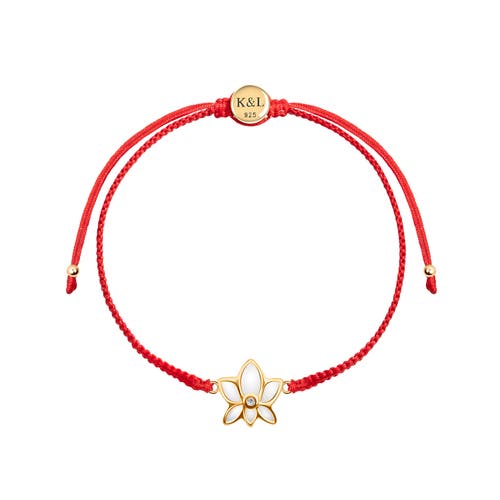 Karma And Luck Obstacle Crusher Red String Lotus Charm Bracelet