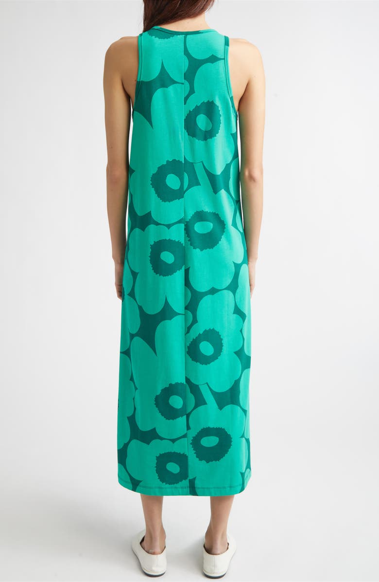 Marimekko Erilainen Unikko Cotton Jersey Tank Dress, Alternate, color, Green Dark Green