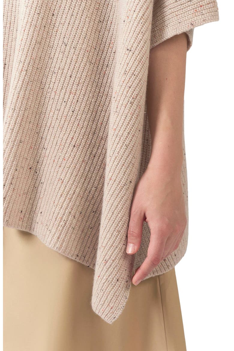 Rib-Knit Cashmere Poncho, Alternate, color, biscotti