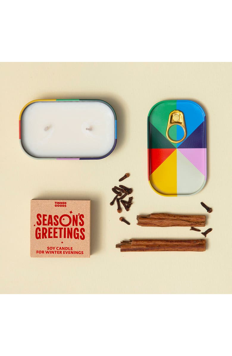 Block Design Season's Greetings Tinned Candle, Alternate, color, Rainbow Multi-Color