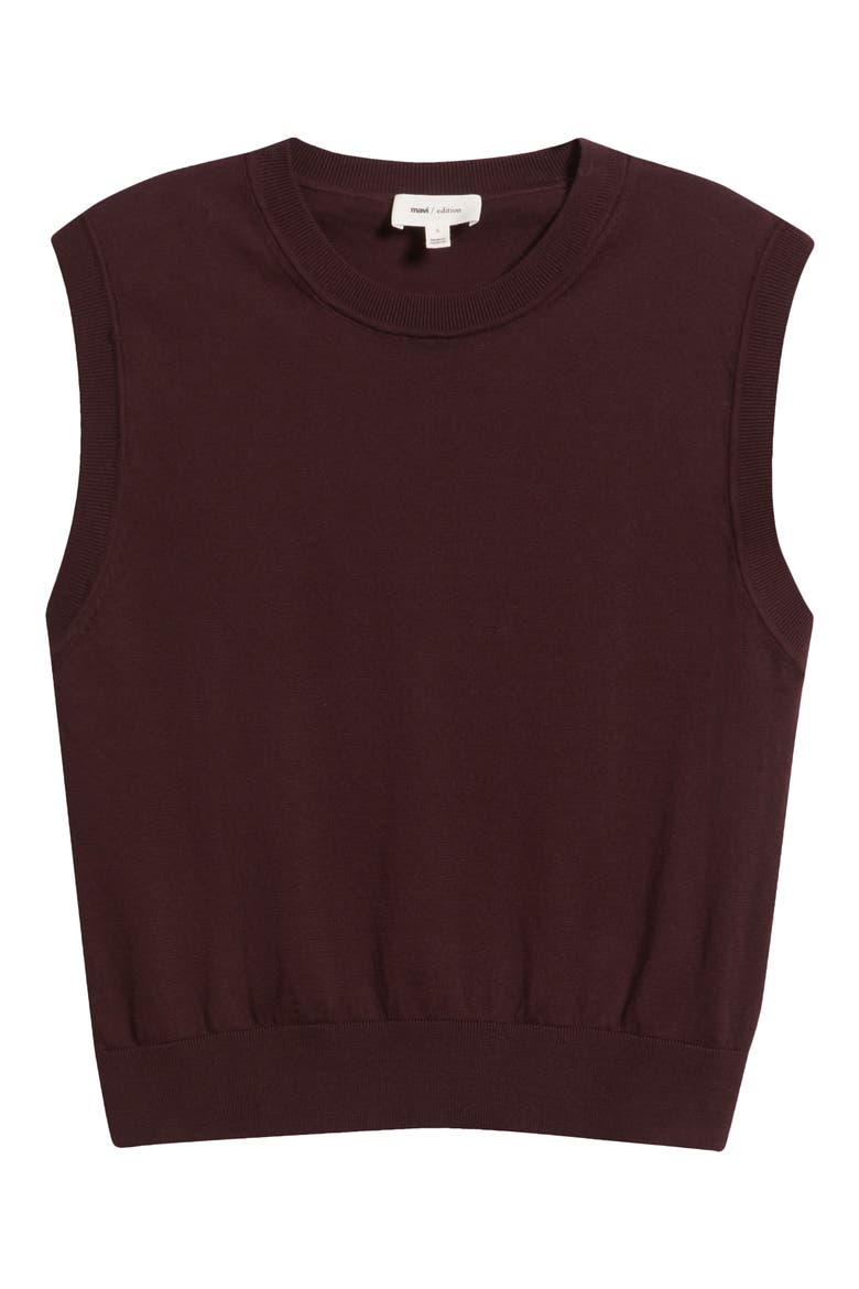 Pullover Cotton Sweater Vest, Alternate, color, FUDGE