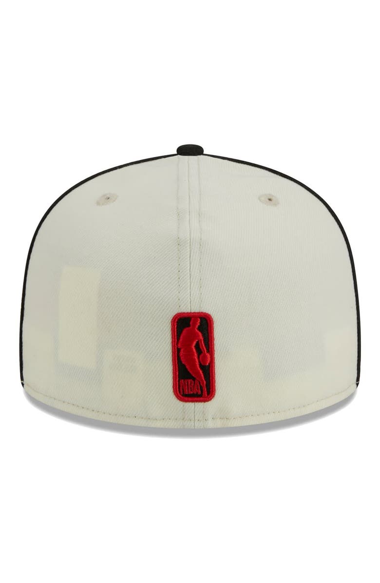 New Era Men's New Era Cream/Black Portland Trail Blazers Piping 2-Tone 59FIFTY Fitted Hat, Alternate, color, Cream