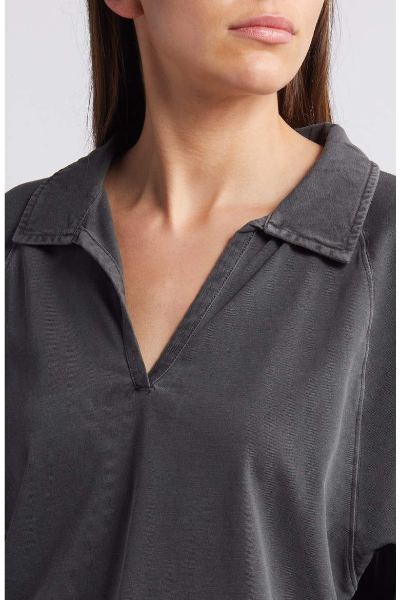 Relaxed Fit Organic Cotton Polo T-Shirt, Alternate, color, BLACK JET