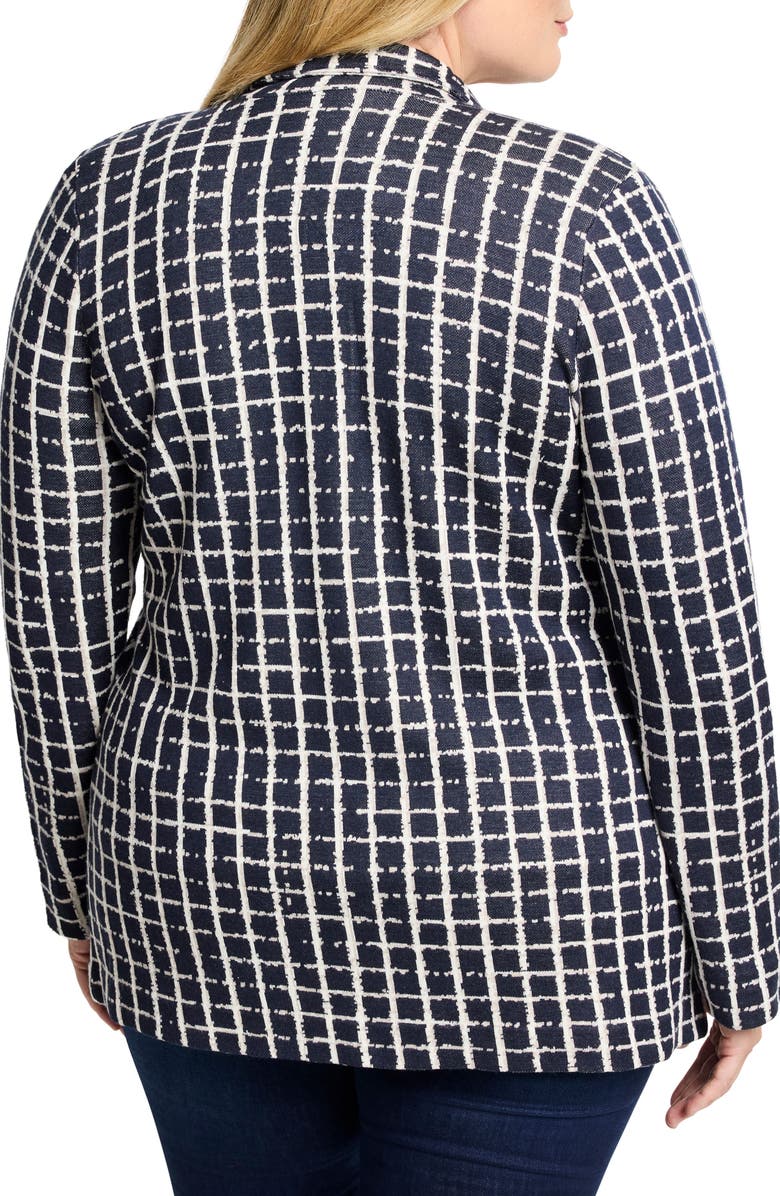 NIC+ZOE Plaid Longline Knit Blazer, Alternate, color, 