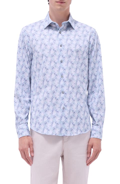 Jimmy OoohCotton® Palm & Guitar Print Button-Up Shirt
