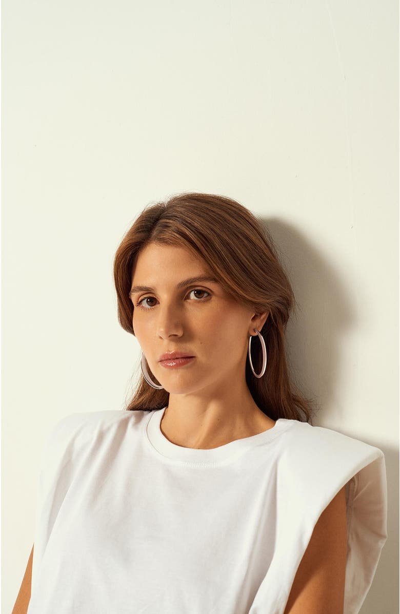 CXC Orbit Hoop Earrings, Alternate, color, Silver