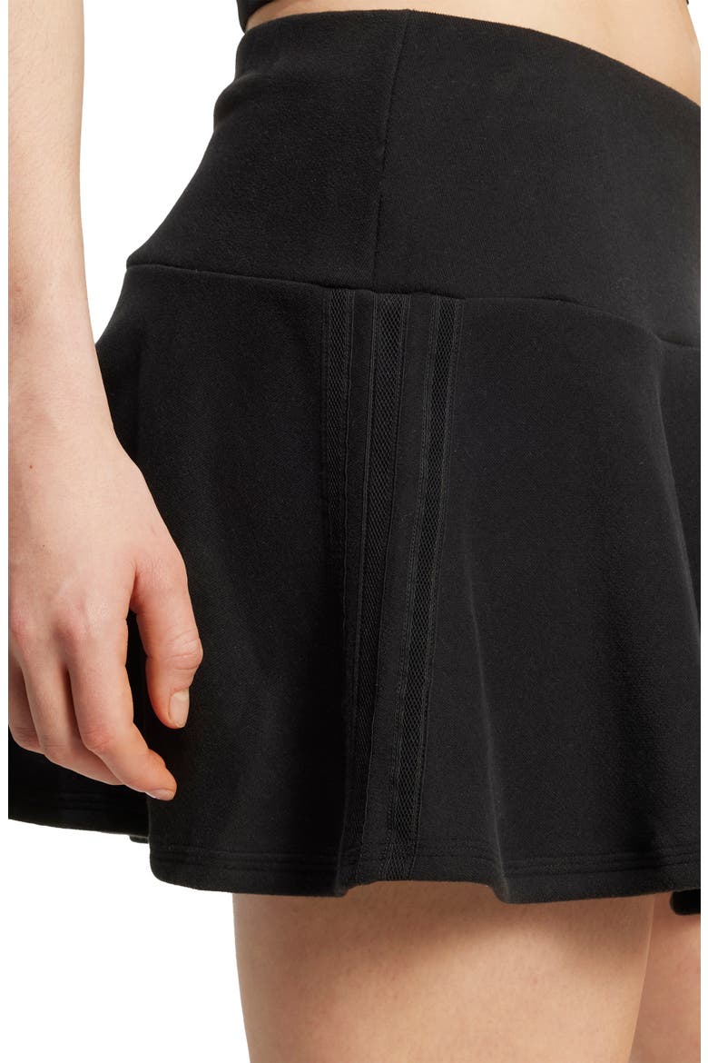 3-Stripes French Terry Miniskirt, Alternate, color, BLACK/ BLACK