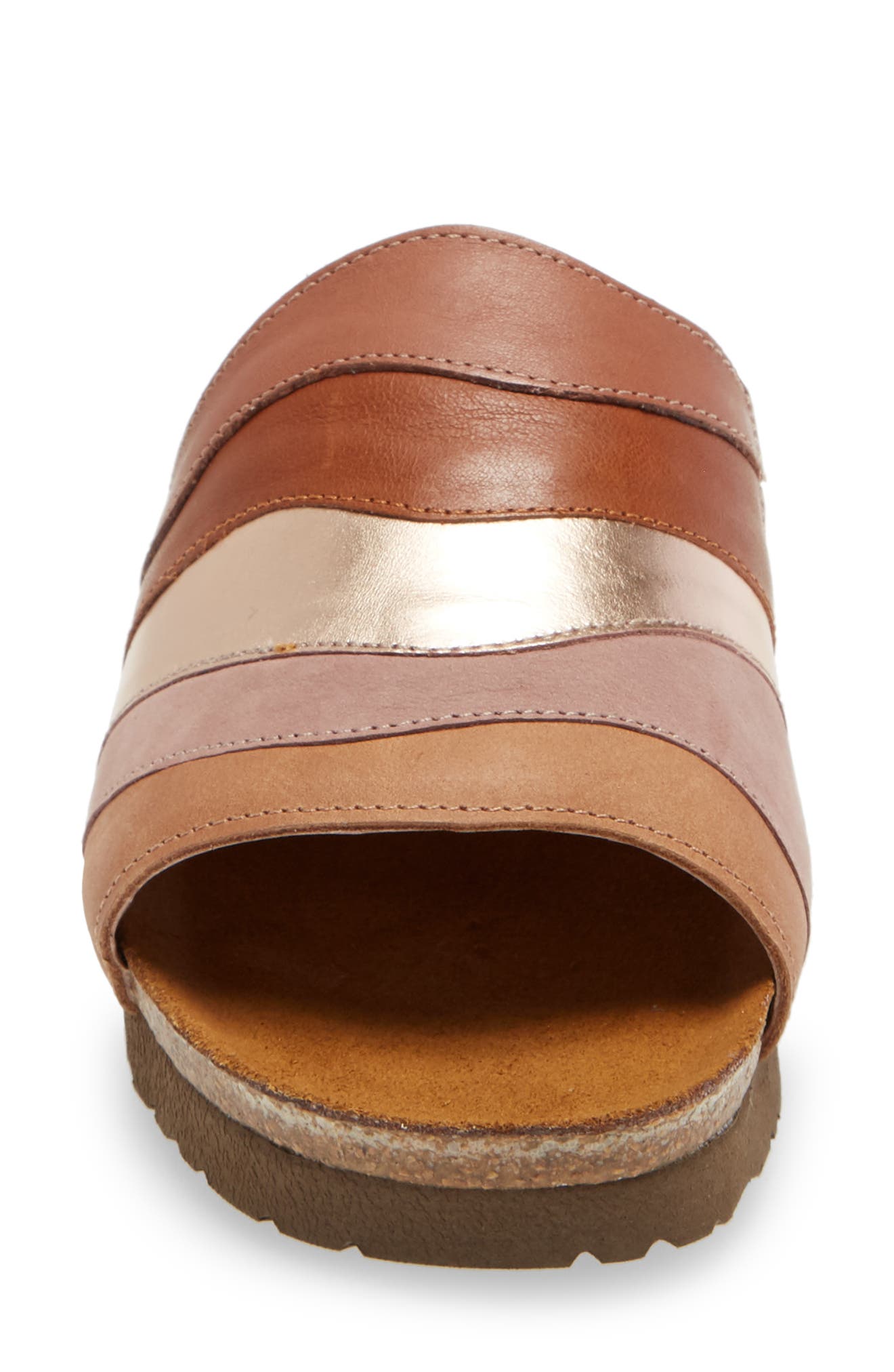 Portia Slide Sandal, Alternate, color, MOCHA ROSE/ ROSE GOLD LEATHER