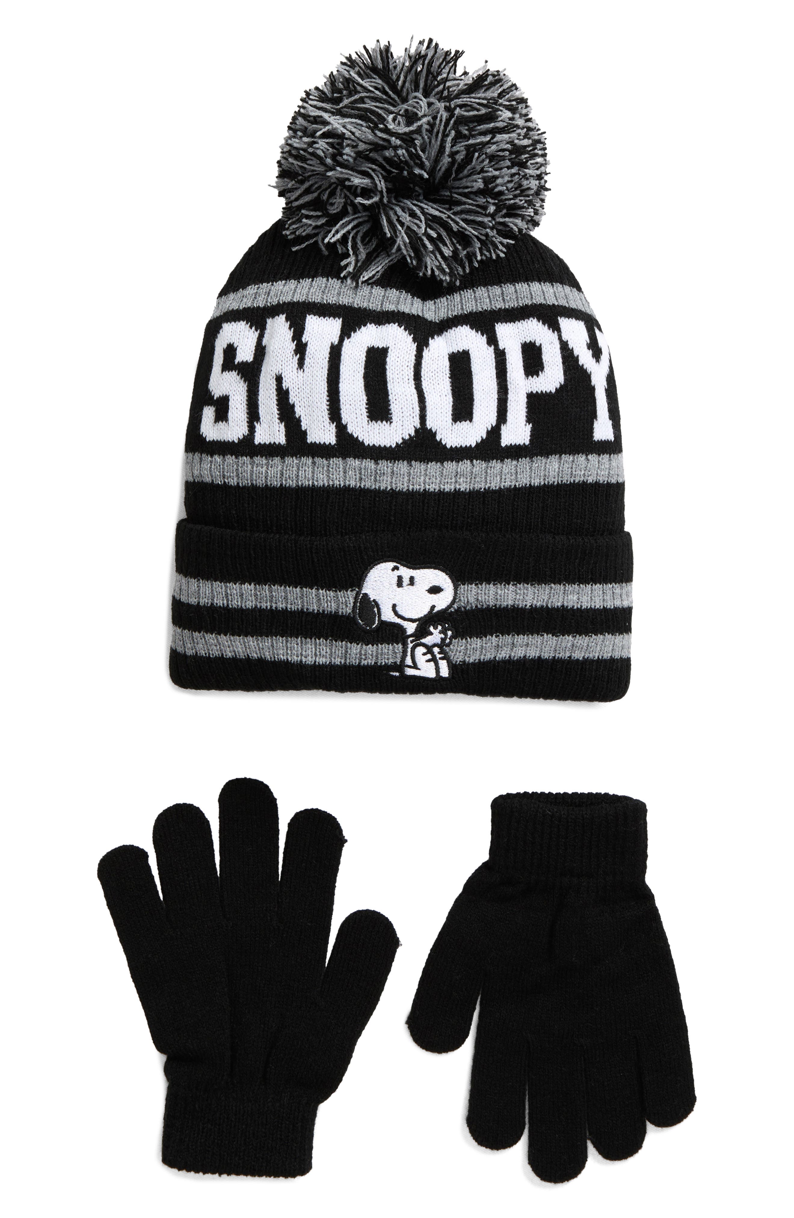 Kids' Peanuts Snoopy 2-Piece Beanie & Gloves Set