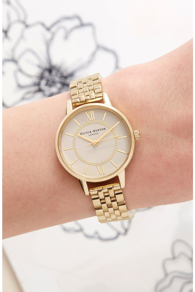 Wonderland Bracelet Watch, 30mm, Alternate, color, GOLD/ NUDE/ GOLD