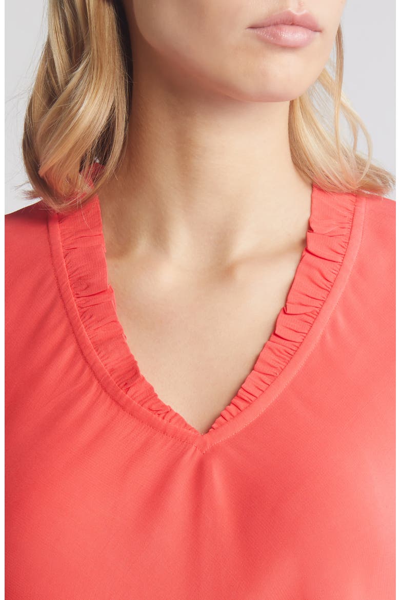 Birgit V-Neck Tunic Blouse, Alternate, color, HIBISCUS