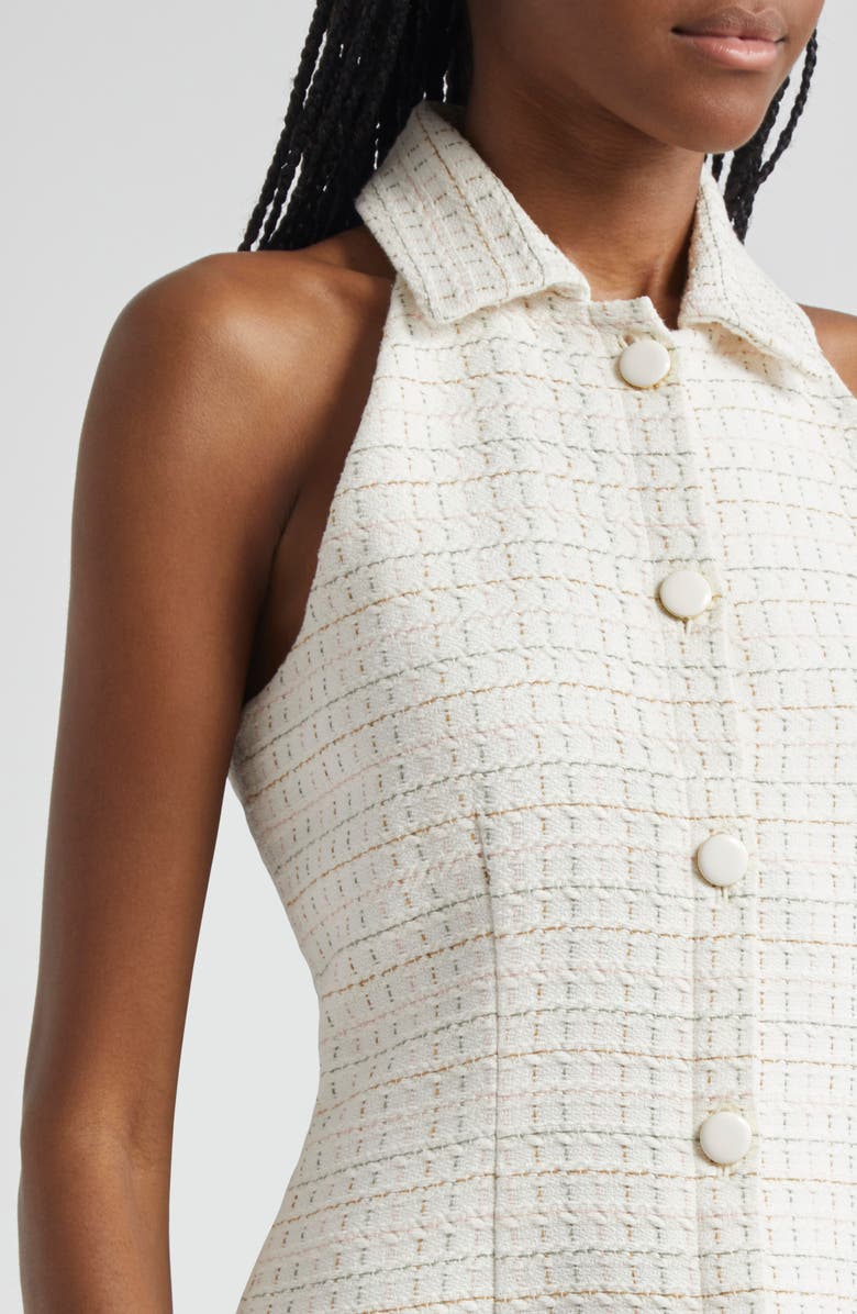 Roxanne Tweed Button-Up Minidress