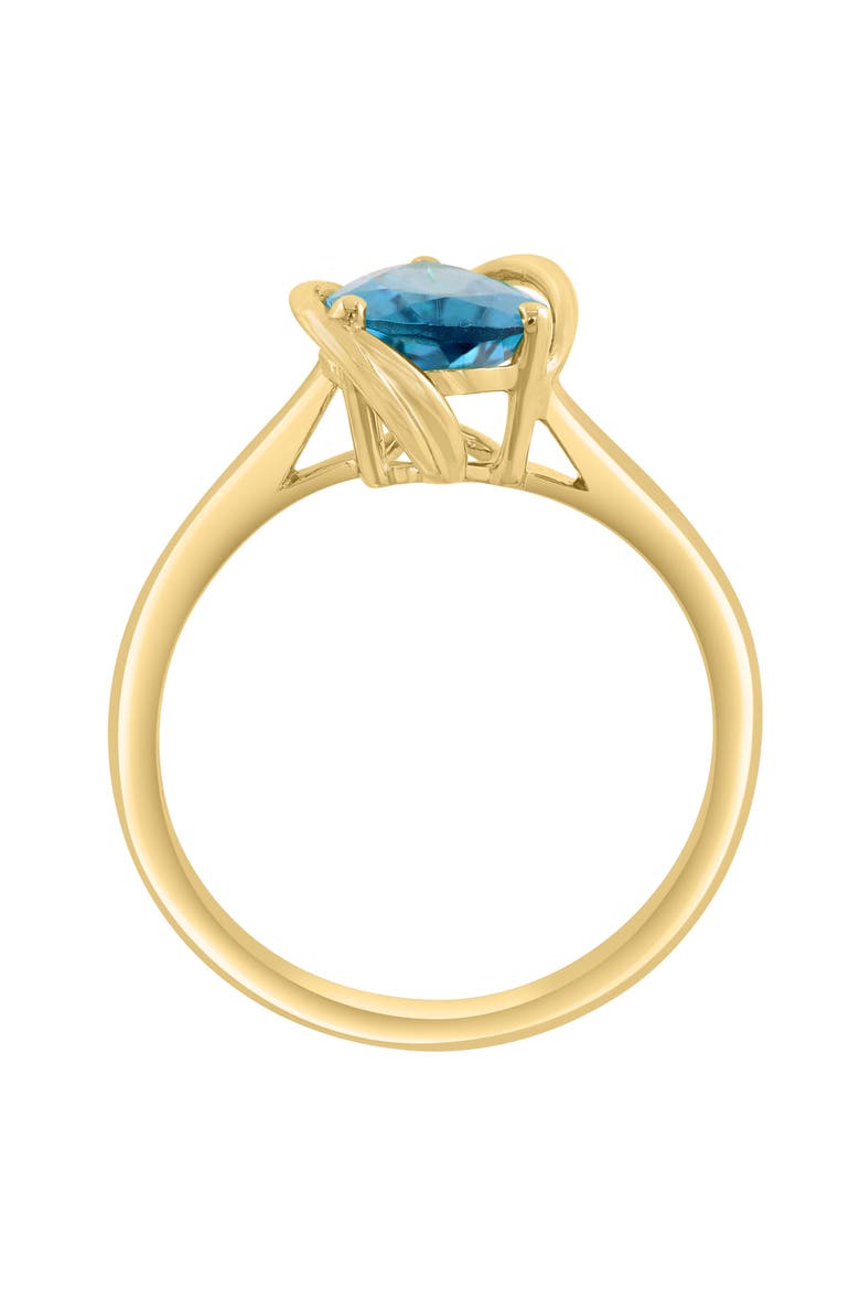 Pear Cut London Blue Topaz & Diamond Ring, Alternate, color, BLUE