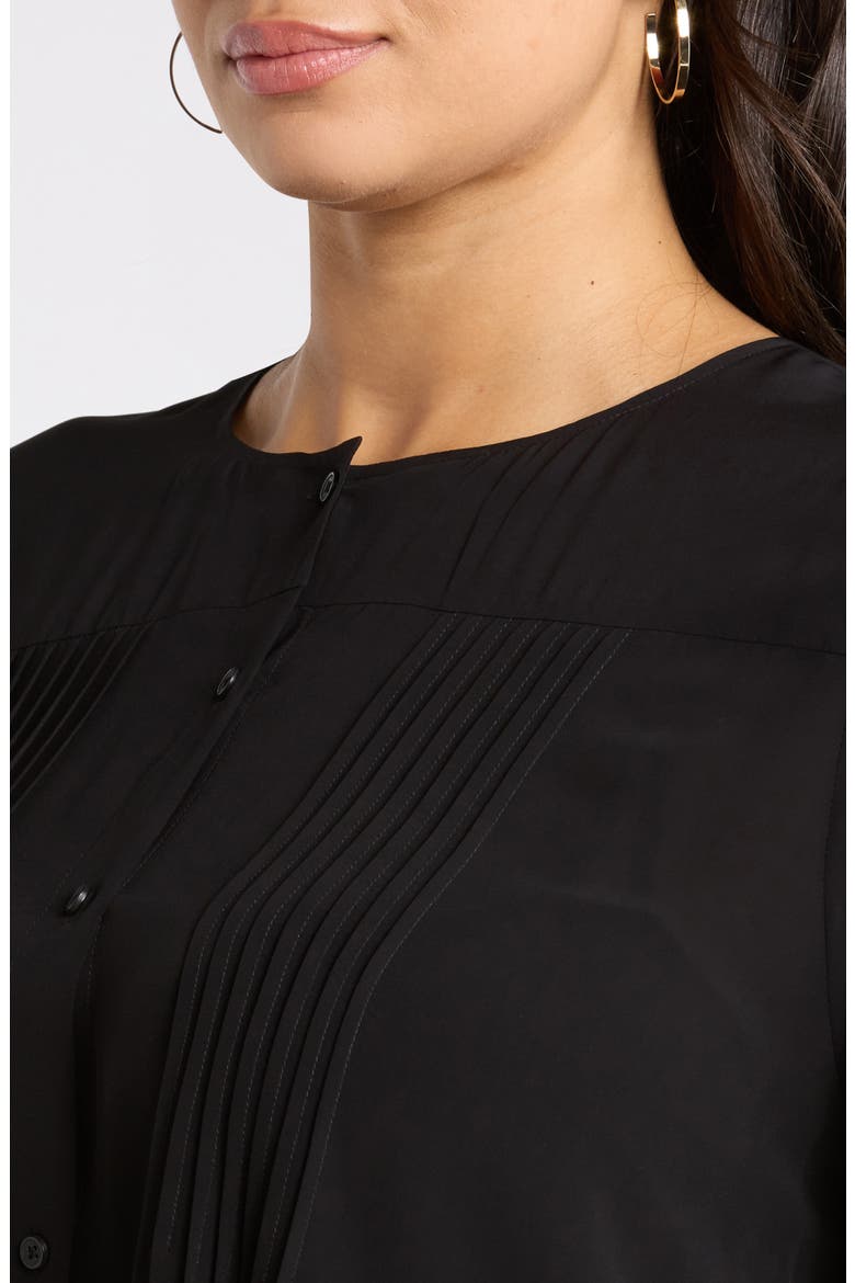 Pintuck Top, Alternate, color, BLACK