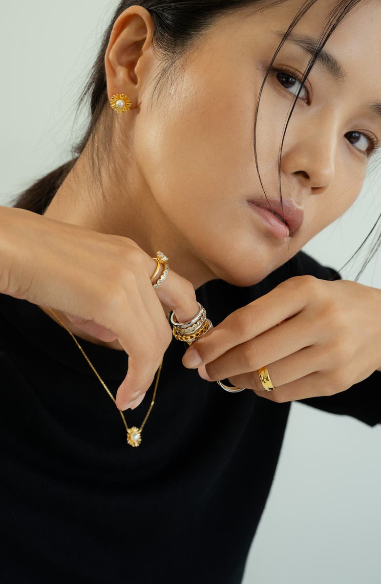 Bearfruit Jewelry Sterling Silver 18k Gold Plated Ingrid Ring Holiday Gift Idea, Alternate, color, Silver