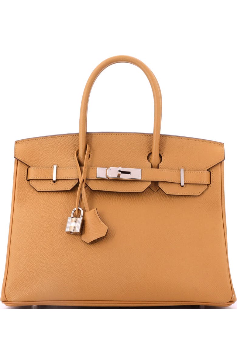 Pre-Owned Hermes Birkin Handbag Brown Epsom with Palladium Hardware 30, Main, color, Caramel