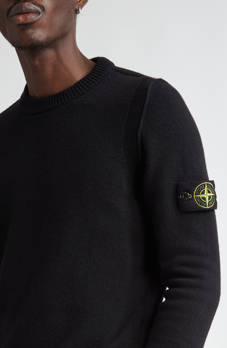 Stone Island Compass Logo Crewneck Wool Blend Sweater, Alternate, color,