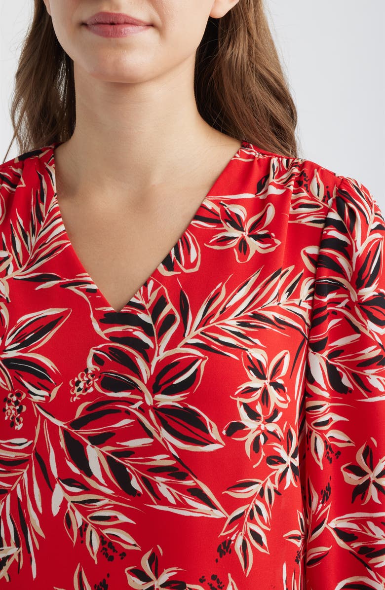 AK ANNE KLEIN Floral Print Woven Shirt, Alternate, color, 