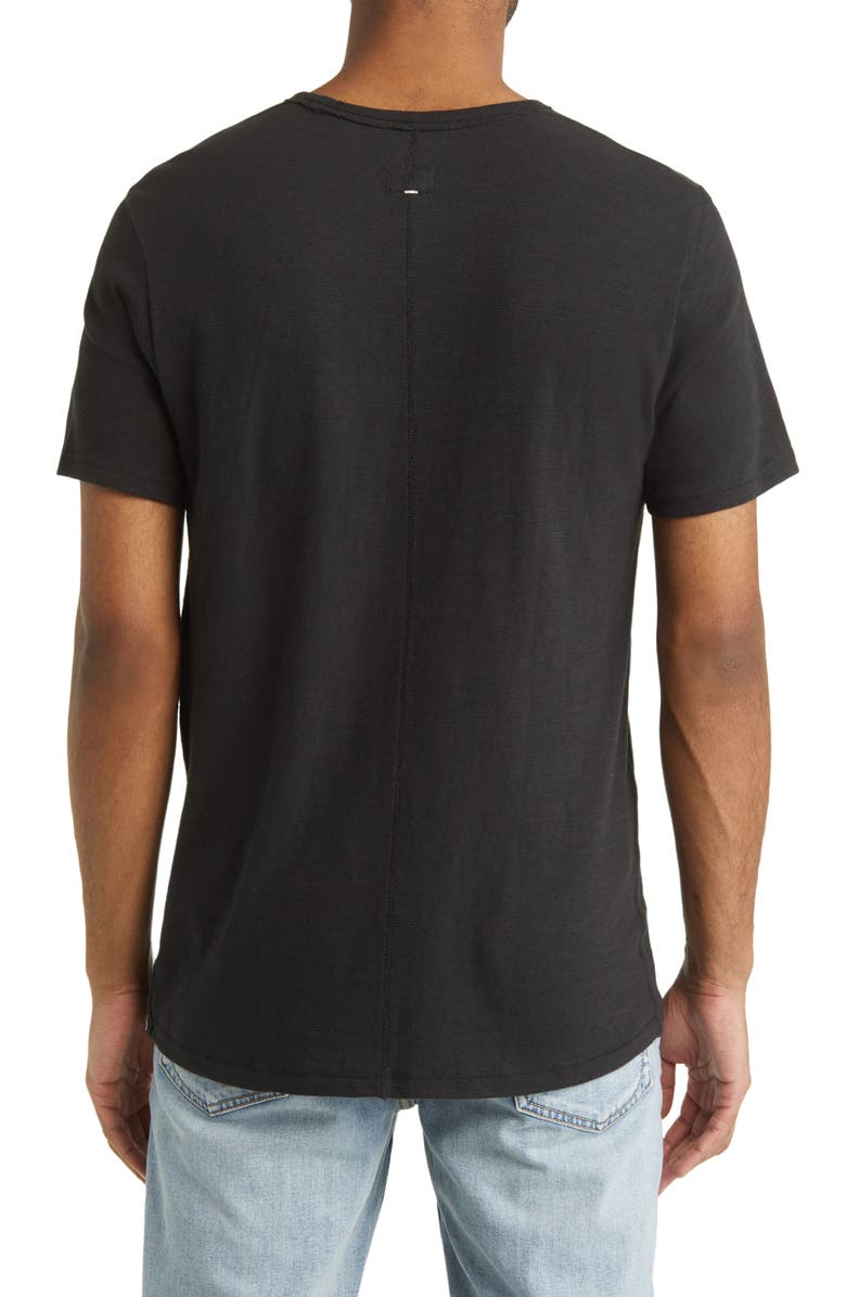 rag & bone Flame Embroidered Floral Cotton T-Shirt, Alternate, color, Black