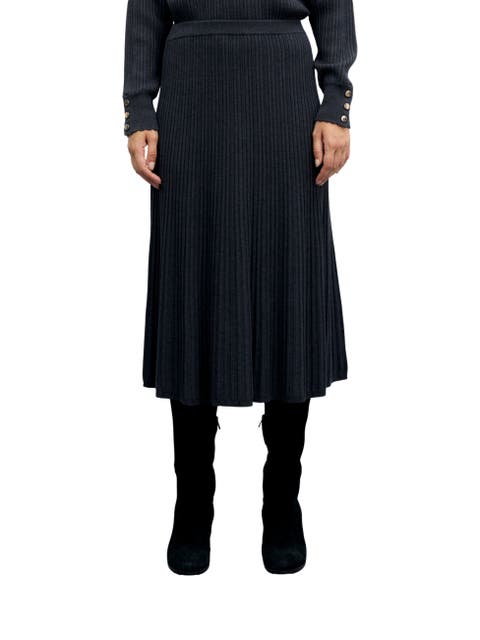 Tati Ribbed Knit Midi Skirt
