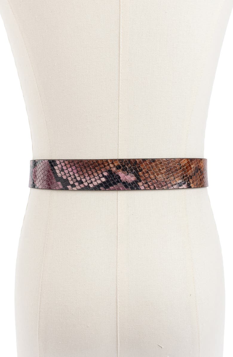 Kate Spade New York reversible snake embossed belt, Alternate, color, 