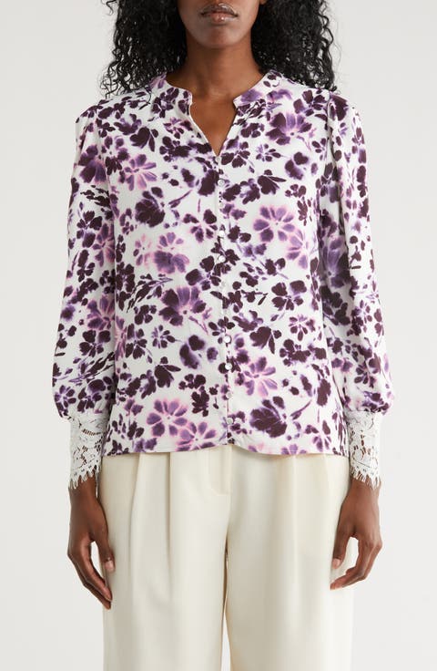 Floral Long Sleeve Button-Up Top