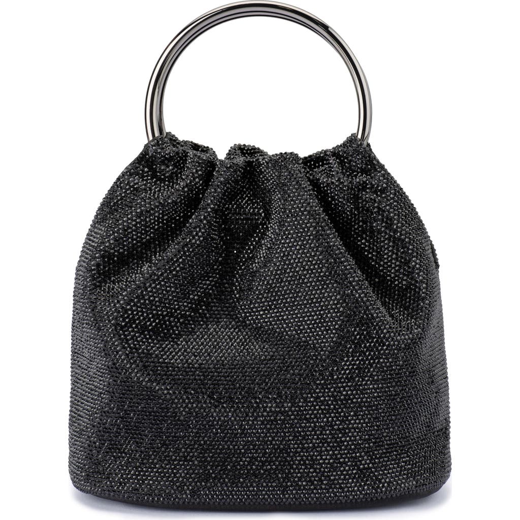 Olga Berg Mabel Crystal Top Handle Clutch In Black