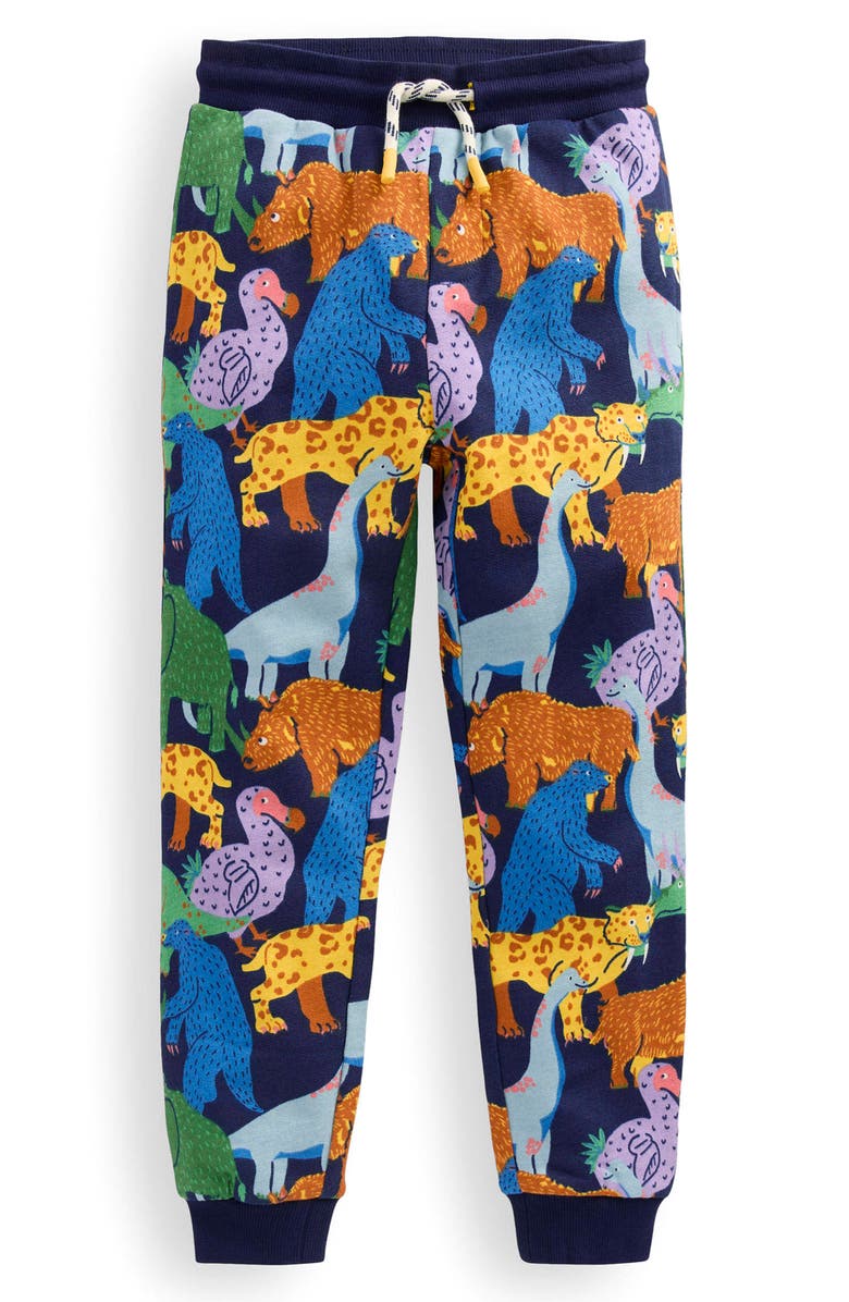 Mini Boden Kids' Dino Print Cotton Joggers, Main, color,