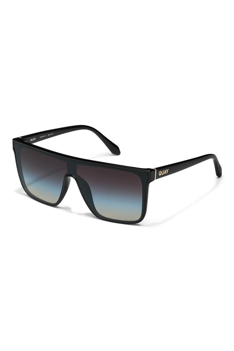 Nightfall Oversize 138mm Gradient Shield Sunglasses, Alternate, color, BLACK/ BROWN TEAL